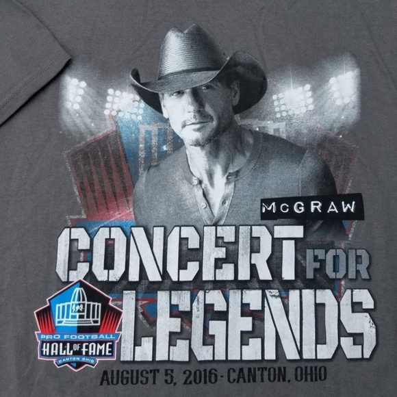 NFL Other - Tim McGraw Pro Football Hall of Fame Concert Tshirt NFL XL NWT Gray 100% Cotton